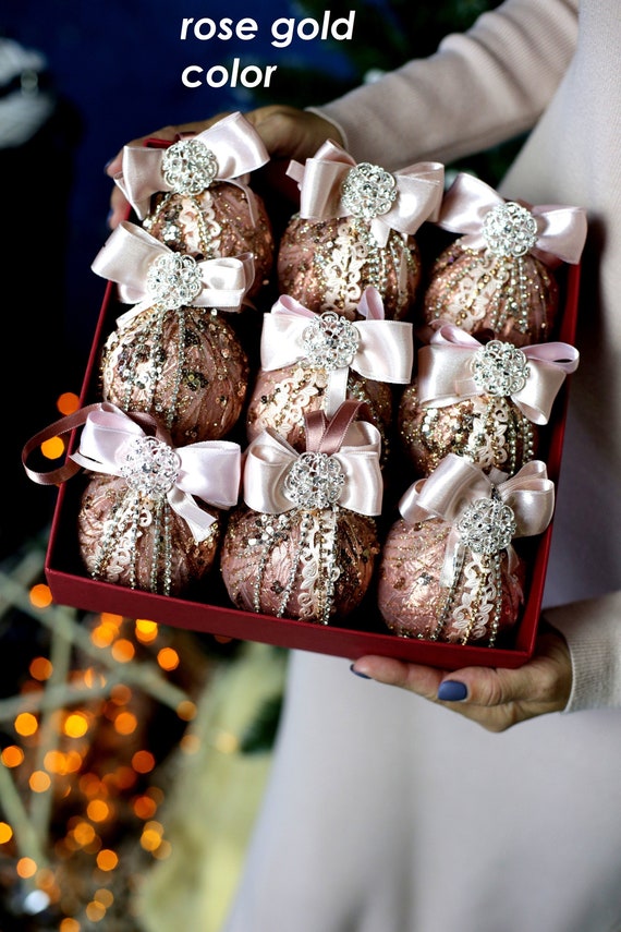 Christmas balls in gift box Ornaments balls Christmas Etsy