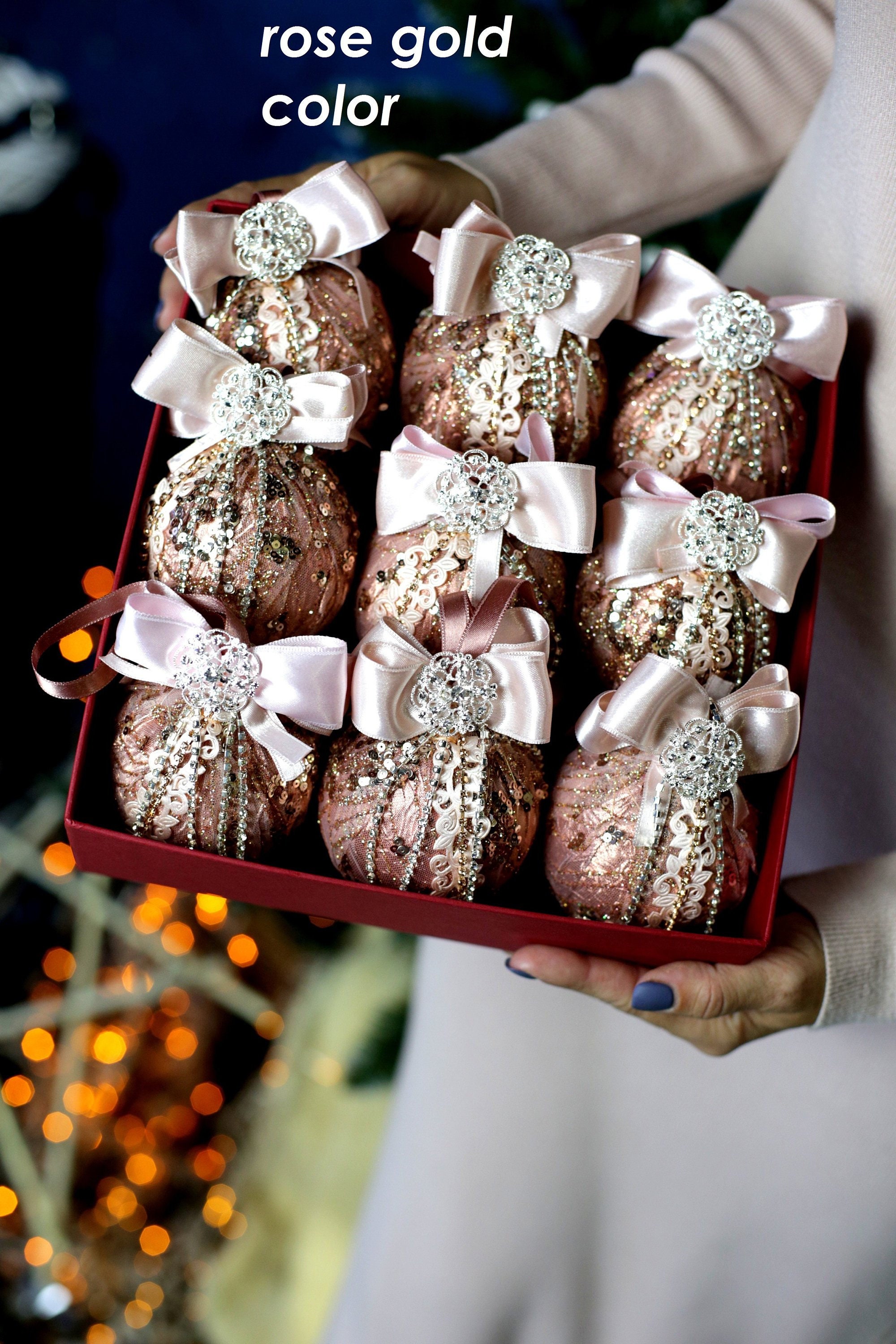 Christmas balls in gift box Ornaments balls Christmas Etsy