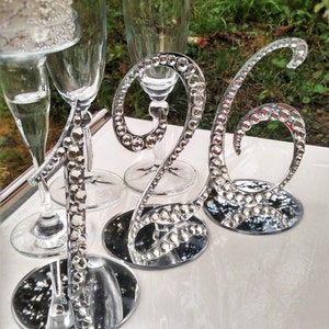 Table numbers wedding silver Table Numbers Decor Rhinestone number, WEDDING table numbers Rhinestone wedding decoration Mirror Table Numbers