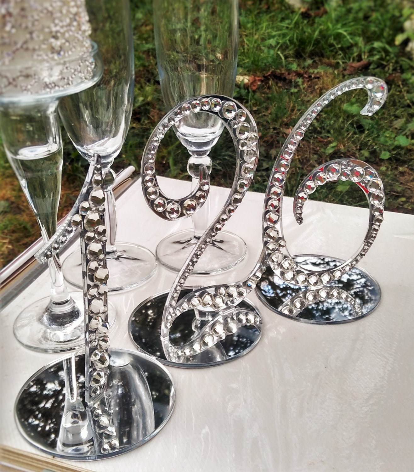 Table numbers wedding silver Table Numbers Decor