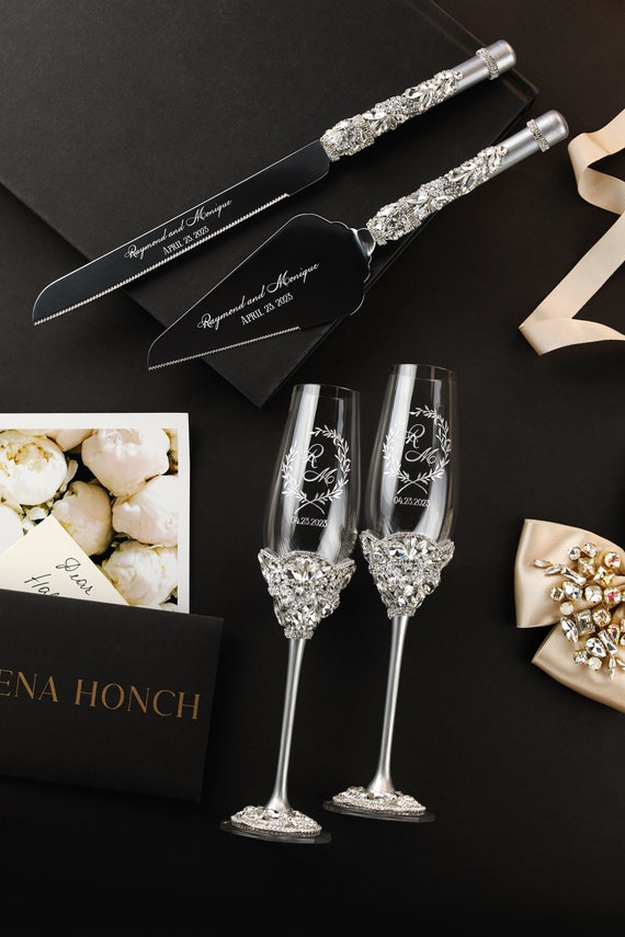 Personalized wedding Glasses for Bride and Groom anniversary image 2