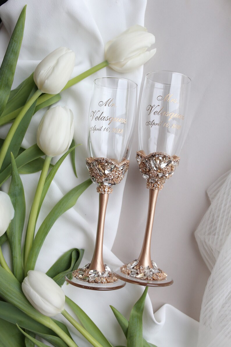 Wedding Champagne Flutes and Cake Server Set Wedding Etsy