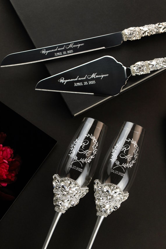Personalized wedding Glasses for Bride and Groom anniversary image 3