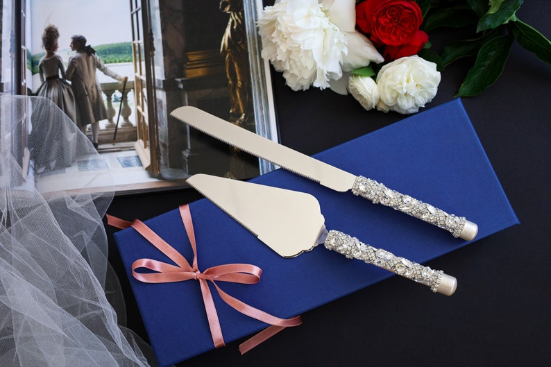 Personalized Wedding Cake Server Set Gold Personalized Gift Etsy