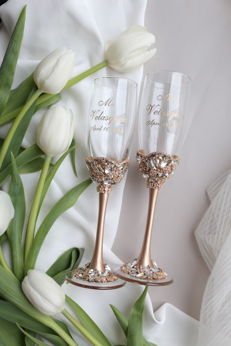 Wedding Champagne Flutes and Cake Server Set Wedding Etsy