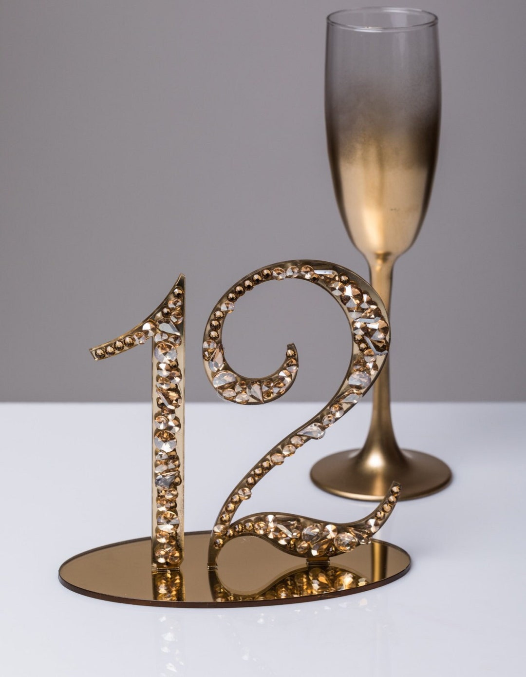 Table Numbers Wedding Gold Table Numbers Decor Rhinestone Number