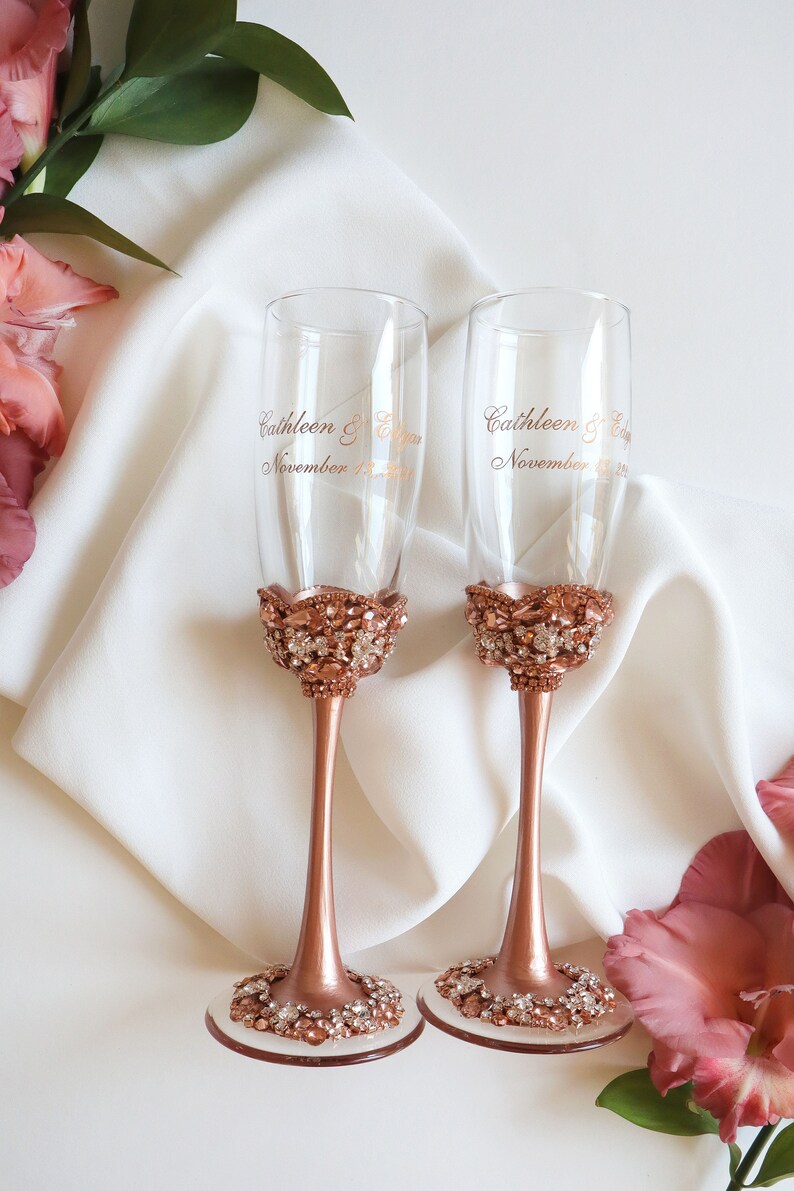 Wedding Champagne Flutes and Cake Server Set Wedding Etsy