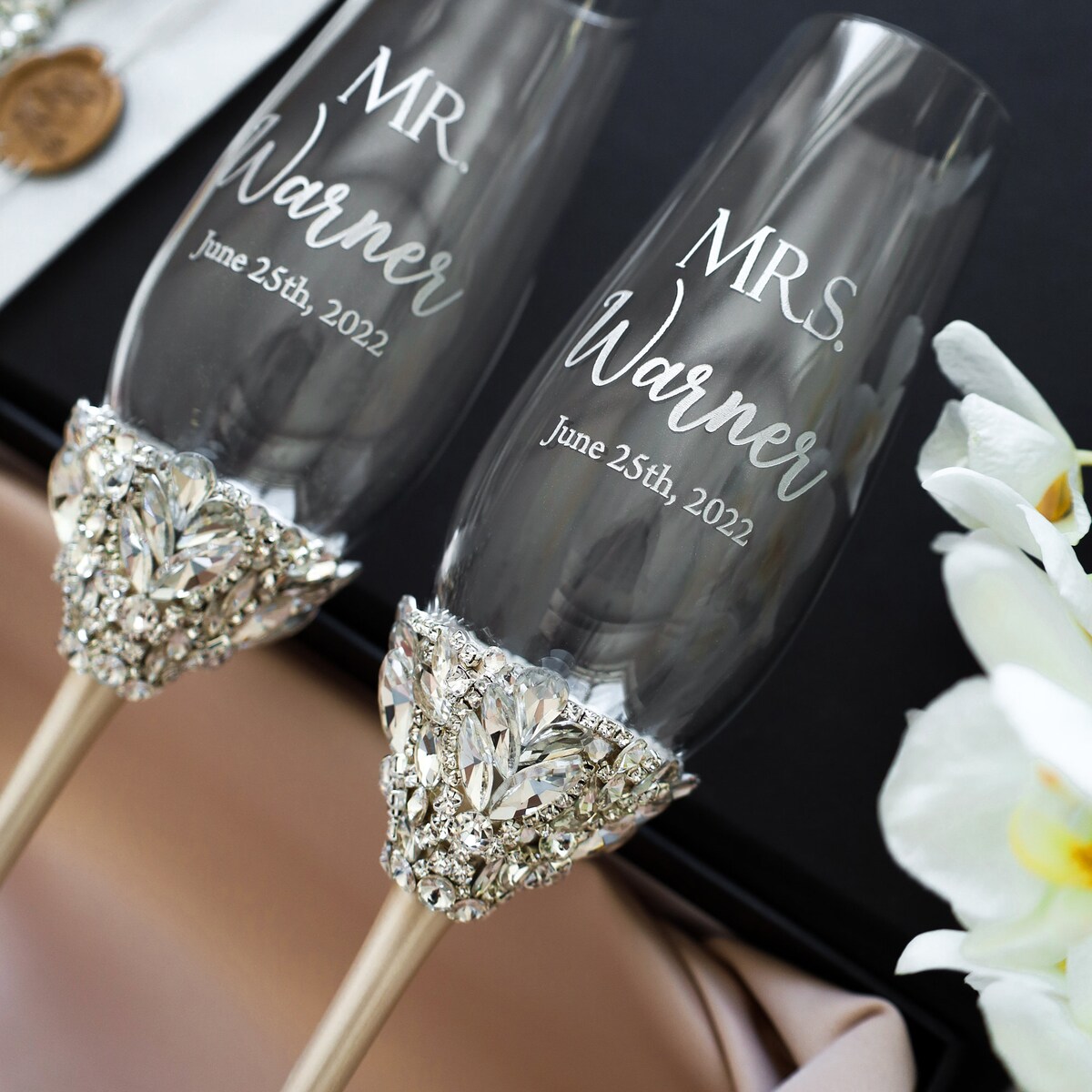 Personalized Wedding Gift for Couple Champagne Flutes Anniversary Wedding Gift - Etsy