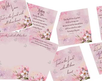 Christian Stationery download, with 2 scripture/quote options 6x6 inch Print, Bookmark, A5 notepaper and Greetings Card. Lilies