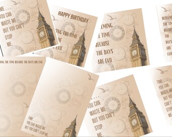 Christian Stationery download, with two scripture/quote options. 6x6 inch Print, Bookmark, A5 notepaper and Greetings Card. Big Ben Clock.