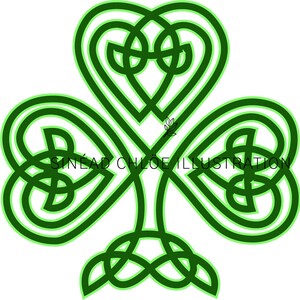 Trèfle avec nœud celtique SVG - St Patrick’s Day - 4 Leaf Clover - Téléchargement instantané. Utilisez n’importe où. Le logo sera supprimé lors du téléchargement!