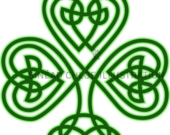 Clover with Celtic Knot SVG - St Patrick&#39;s Day - 4 Leaf Clover - Instant download. Use anywhere. Logo will be removed upon download!