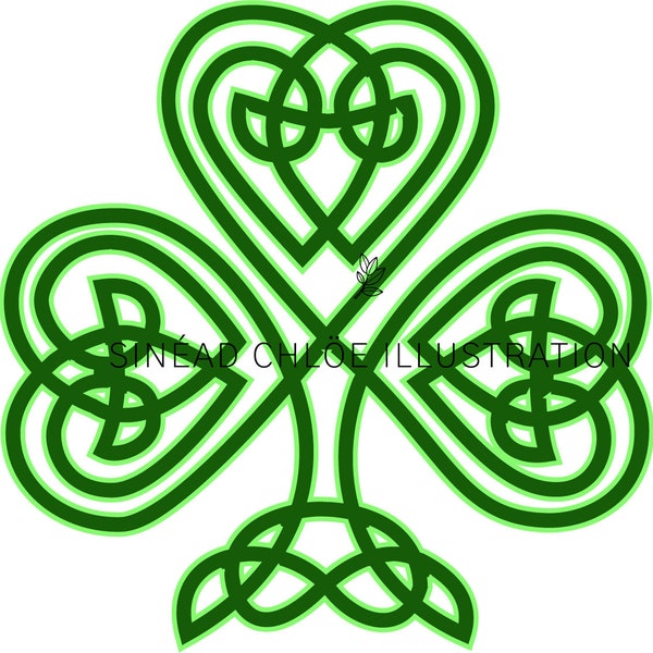 Clover with Celtic Knot SVG - St Patrick's Day - 4 Leaf Clover - Instant download. Use anywhere. Logo will be removed upon download!