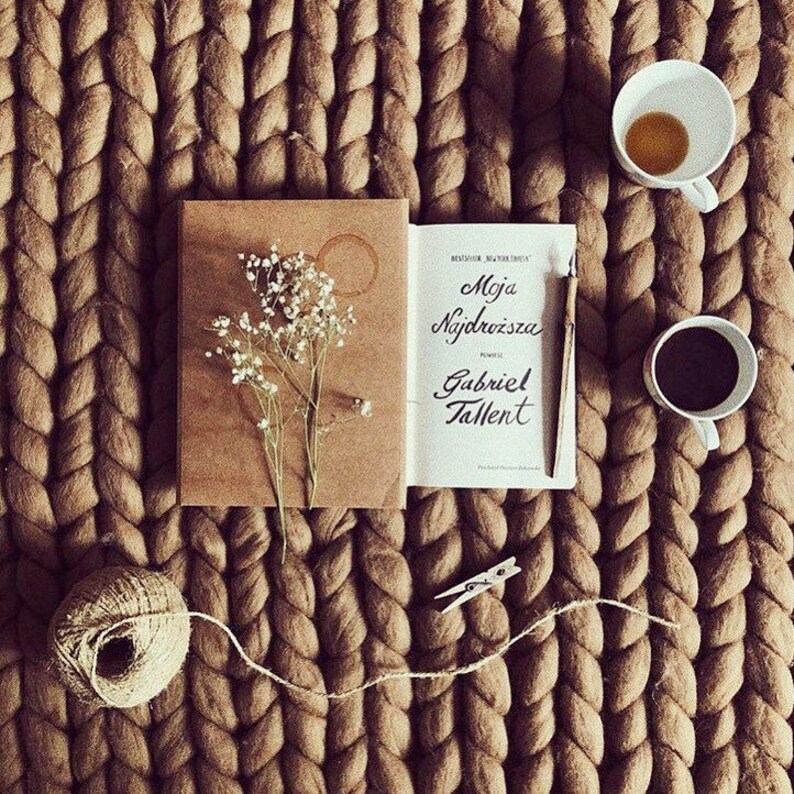 Super chunky knit kingsize blanketMerino blanket Super Etsy