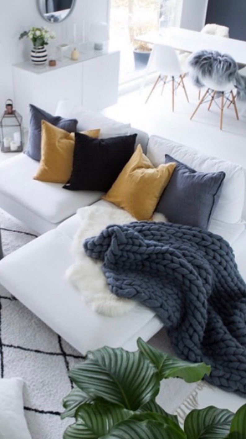 Super chunky knit kingsize blanketMerino blanket Super Etsy