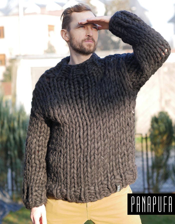 mens chunky knit sweater pattern