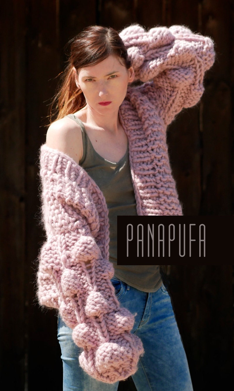 Bubbles knit cardigan chunky yarn coat chunky knitted | Etsy