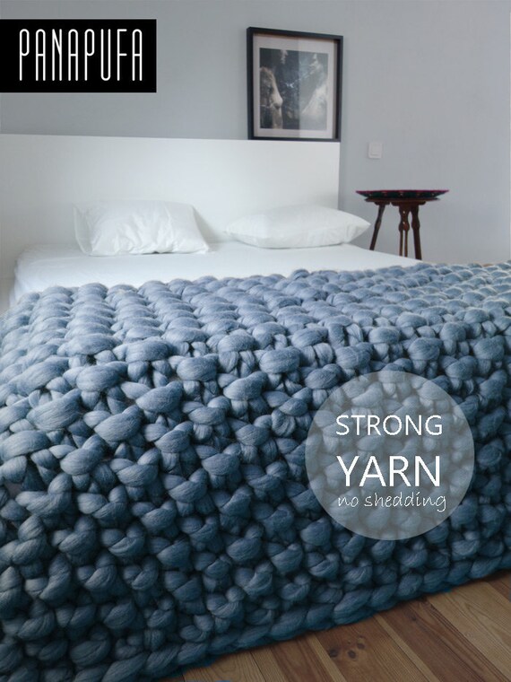 Chunky knit blanket chunky knit throw chunky wool blanket Etsy