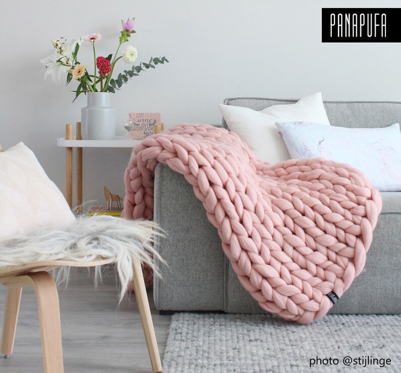 Super chunky knit kingsize blanketMerino blanket Super Etsy