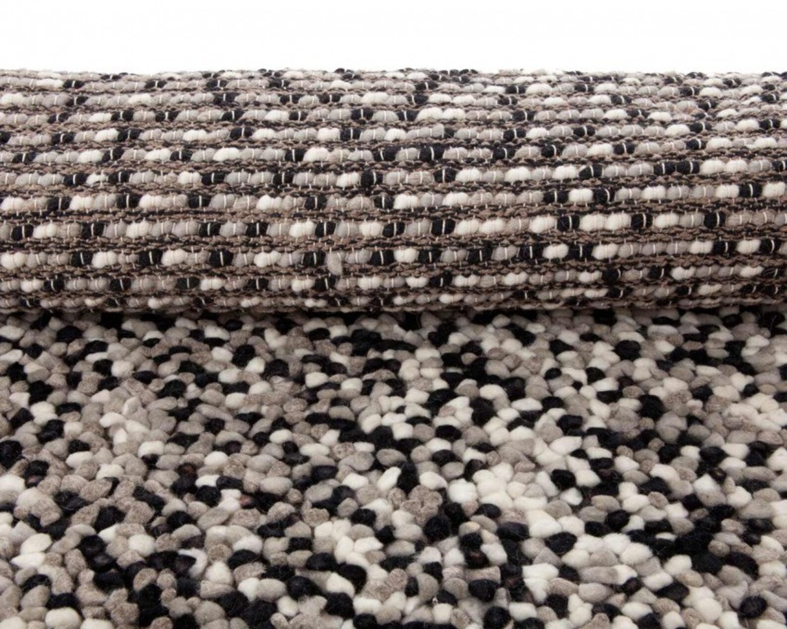 Arjun White Grey Black Felted Wool Carpets Handmade High Etsy