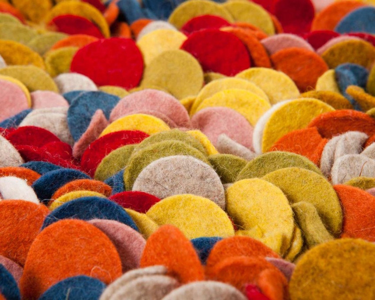 Araav Rectangular Multi Color Felted Wool Carpets from India Etsy