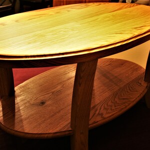 Oak oval coffee table image 2