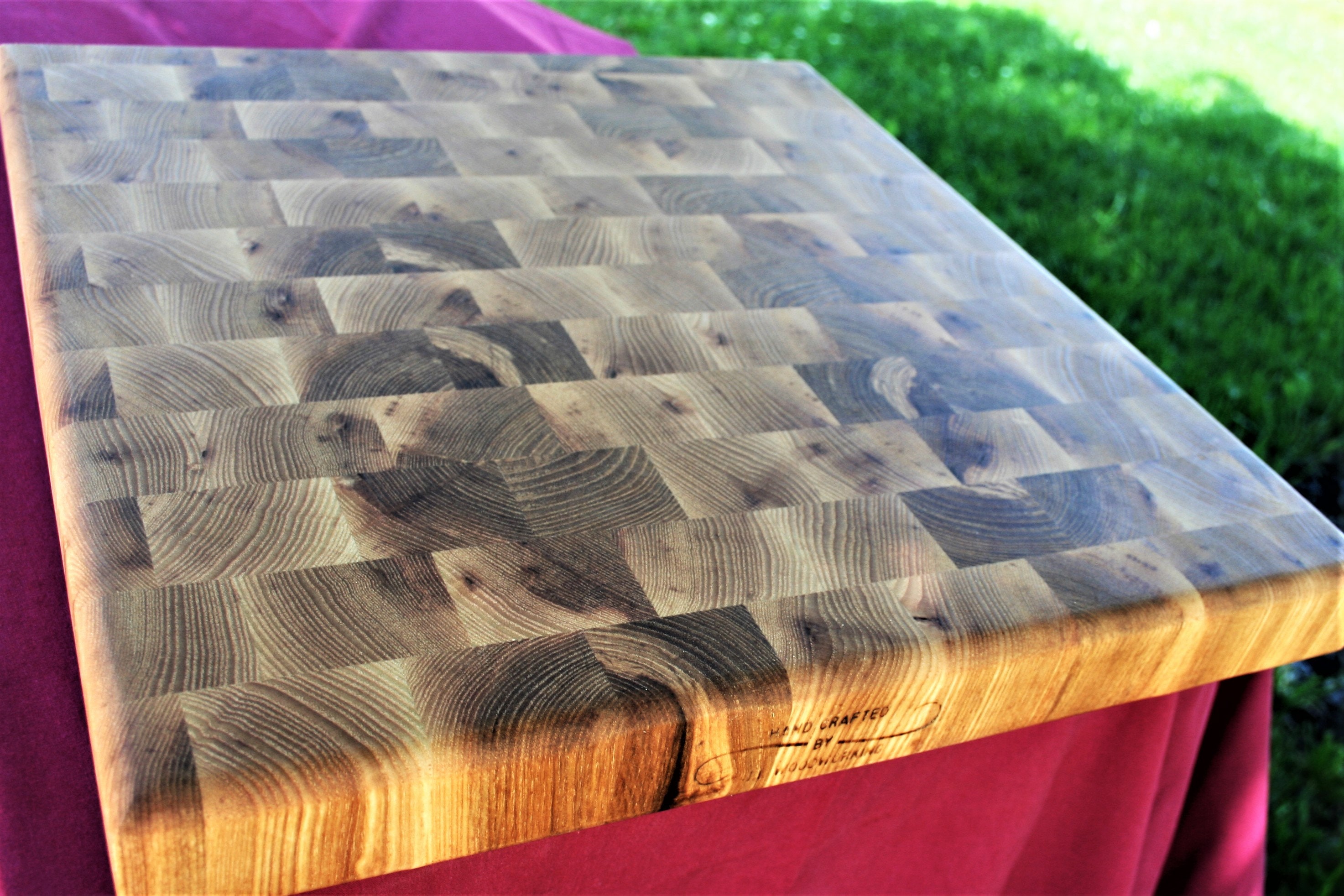 Large end grain cutting board Ash wood — Mast Landing Design