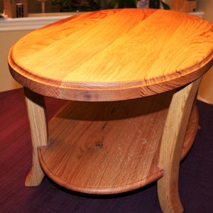 Oak oval coffee table image 6