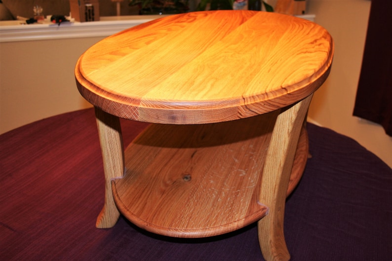 Oak oval coffee table image 6