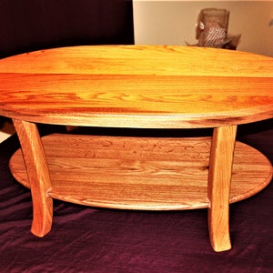 Oak oval coffee table image 1