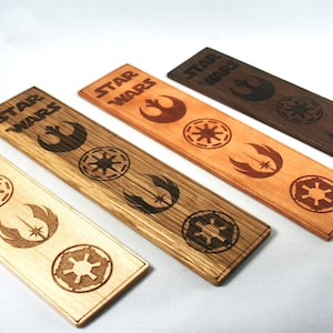 Laser Engraved Star Wars Wooden Bookmark