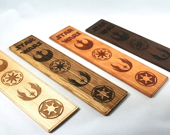 Laser Engraved Star Wars Wooden Bookmark