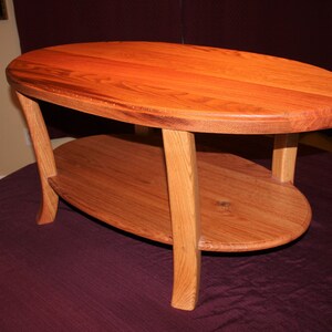 Oak oval coffee table image 3