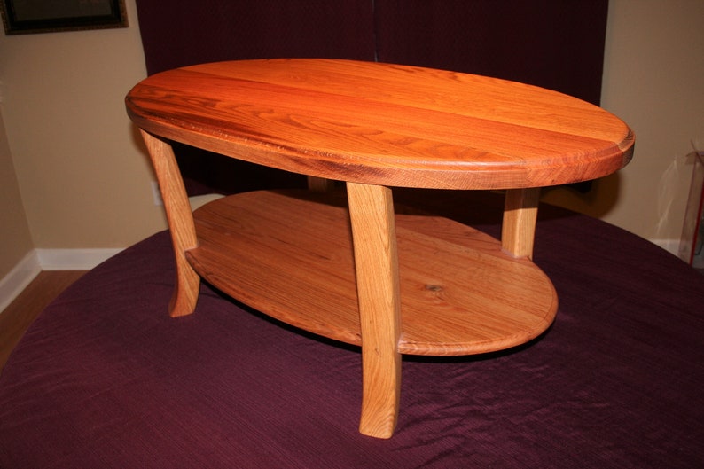 Oak oval coffee table image 3