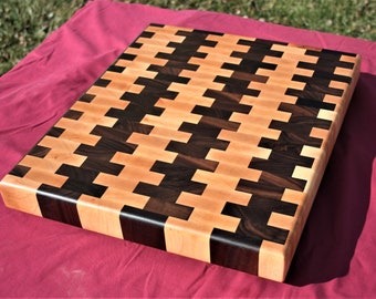 Walnut and Maple End Grain Board - Ready to ship