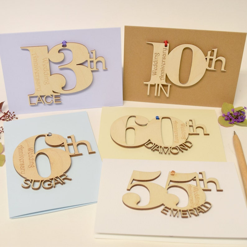 Wedding Anniversary Cards Anniversary Meaning Card 5th Etsy