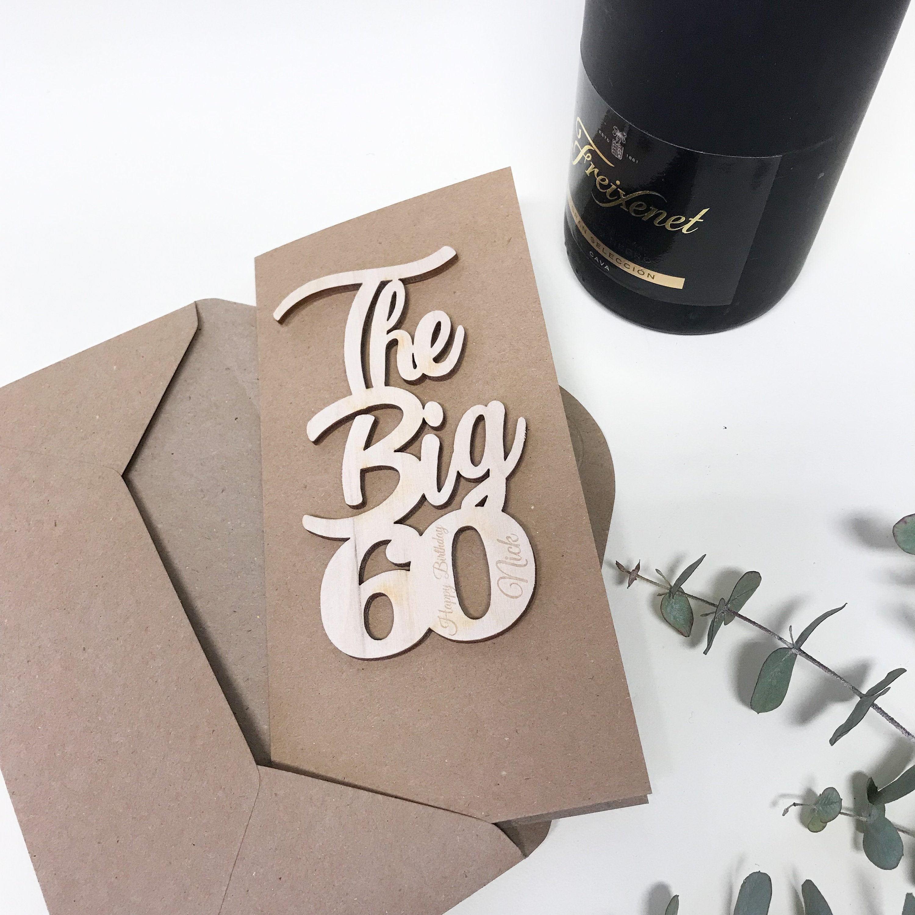 Personalized 60th Birthday Card Engraved Wooden Keepsake Etsy Uk 