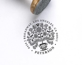 Address Stamp Tree of Life, Personalized Art Gifts in Special Packaging