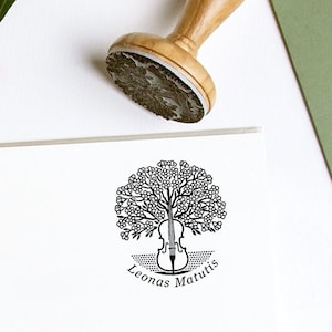 Presente personalizado para violoncelo, carimbo feito à mão, instrumento musical, arte em cerejeira, presente para amantes da música em caixa especial