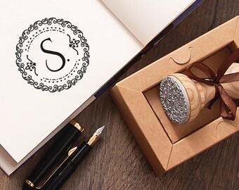 initial rubber stamp etsy