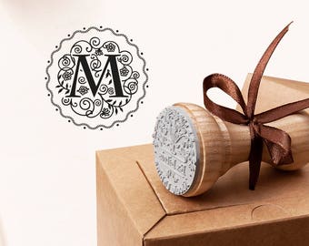 INITIAL M STAMP - Gift Stamp M - Monogram M Stamp - Letter M Gift - M Rubber Stamp - Holiday Gift Stamp - Birthday Gift Stamp