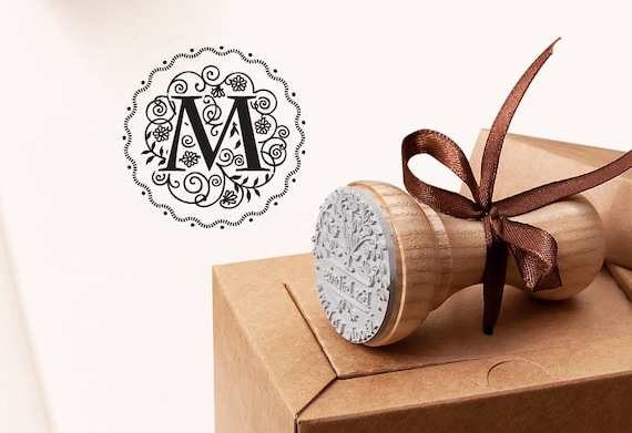 INITIAL M STAMP - Gift Stamp M - Monogram M Stamp - Letter M Gift - M Rubber Stamp - Holiday Gift Stamp - Birthday Gift Stamp