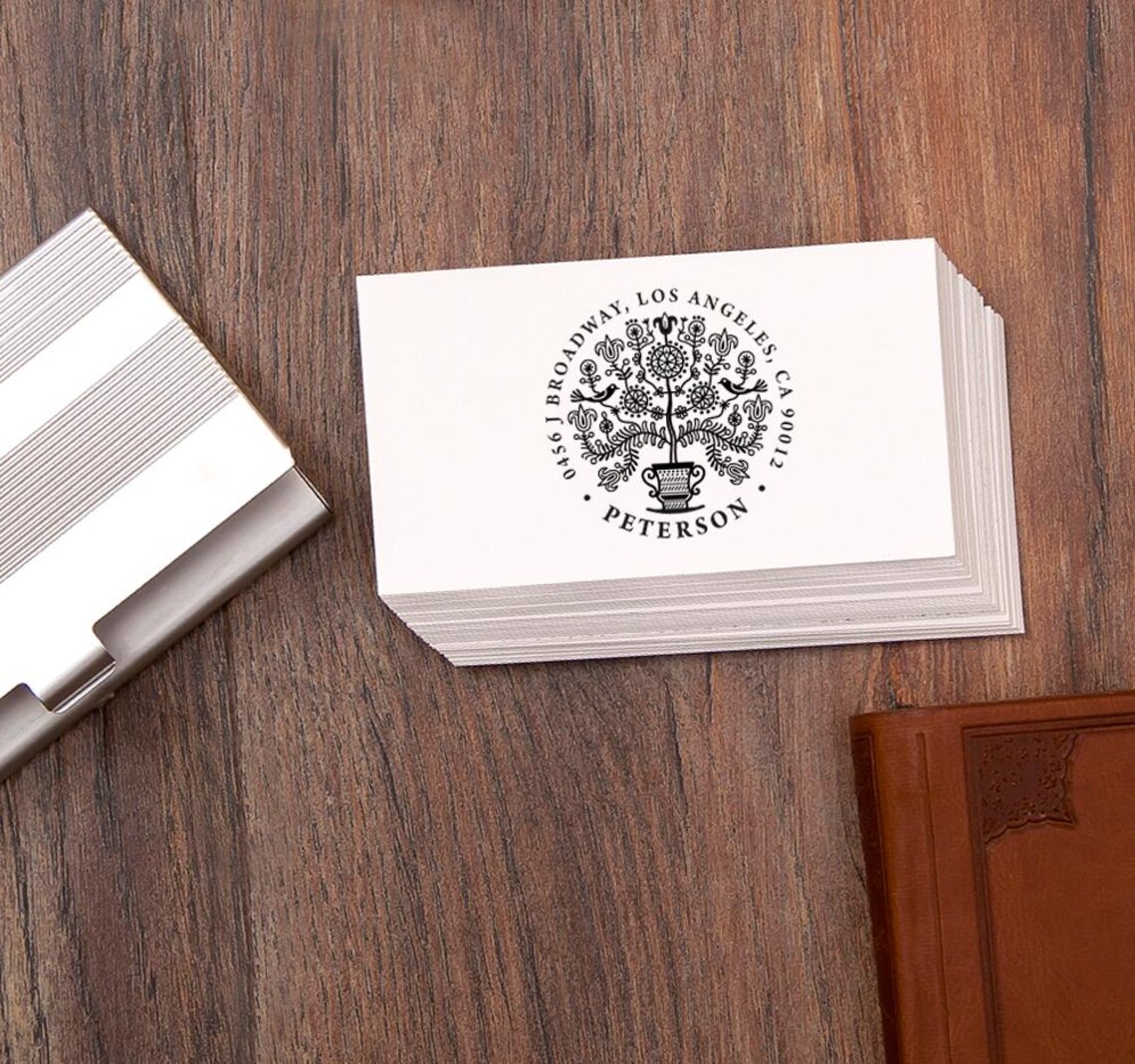 Address Stamp Tree of Life, Personalized Art Gifts in Special Packaging ...