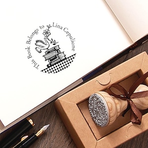 Książki Stack Books Lucky Bird Ex libris Pakowane ze znaczkami Unikatowe, ręcznie wykonane pudełko prezentowe