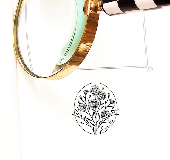 Aster September Flowers Stamp Personalized, Birth Month Flowers Bouquet, Handmade Gifts for Women Men in Special Lovely Packaging