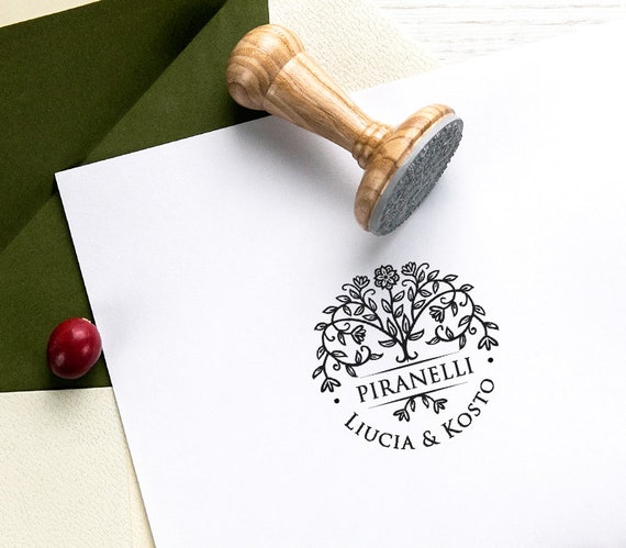 Tree of Life Stamp, Family Stamp, Family Names Sign, Familienstempel, Stempel Lebensbaum, Packed Original Gift Box