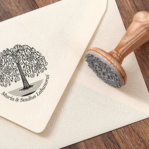 PERSONALISIERTE FAMILIE STEMPEL - Baum des Lebens Geschenk - Blütenbaum Stempel - Paar Hochzeitsgeschenk - Familien Stempel Geschenk