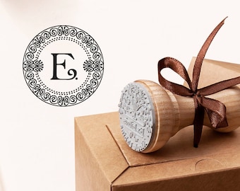 E MONOGRAM STAMP - Carta E Sello - Sello de tarjeta de visita - Regalo inicial E - E Sello de goma - Monografía de negocios E - Regalo de cumpleaños E