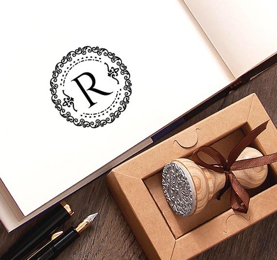 Letter R Rubber Stamp, Initial Gift, Name Monogram, Special Box