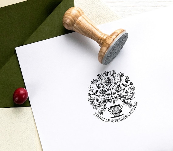Family Stamp, Tree of Life Stamp, Familienstempel, Stempel Lebensbaum, Family Library Stamp, Packed Original Gift Box